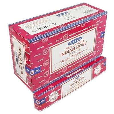 Nag Champa Indian Rose Incense Sticks Agarbatti 180 Grams Box | 12 Packs of 15 Grams Each In a Box | Export Quality