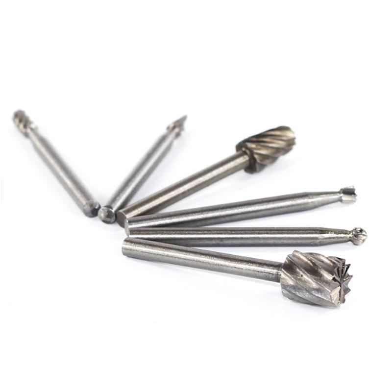 6pcs HSS Routing Milling Bit  3.175mm Shank Rotary Milling Cutter for Dremel Rotary Tools Mini Drill Bit Rotary Burrs