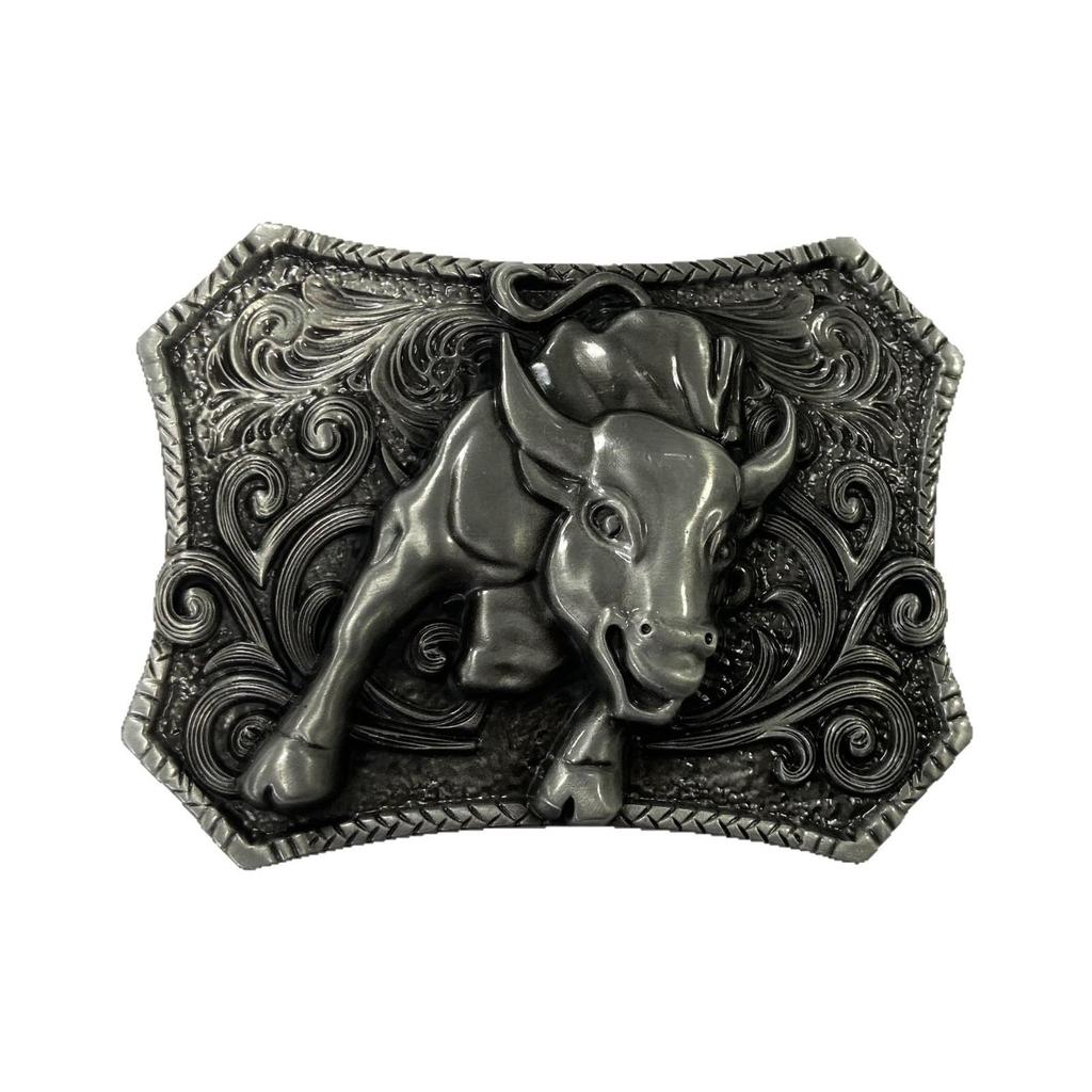 Western Cowboy Tang Dynasty Grass Pattern Alloy Belt Buckle