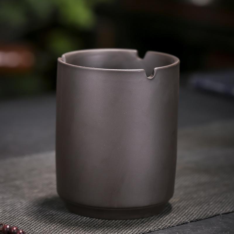 Straight Cylindrical Ceramic Purple Clay Ashtray for Men Creative Office Personalized Living Room Chinese Style Home Decor