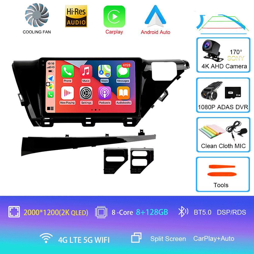 Car Radio Android 14 Carplay Auto For Toyota Camry 8 XV 70 2017 2018 2019 2020 Multimedia Video Player Navigation GPS Stereo DSP