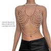Multi Layer Pearls Beaded Halter Neck Bra Vest for Women Hollowed Chest Chain Body Jewelry Bralette Raves Party Clubwear