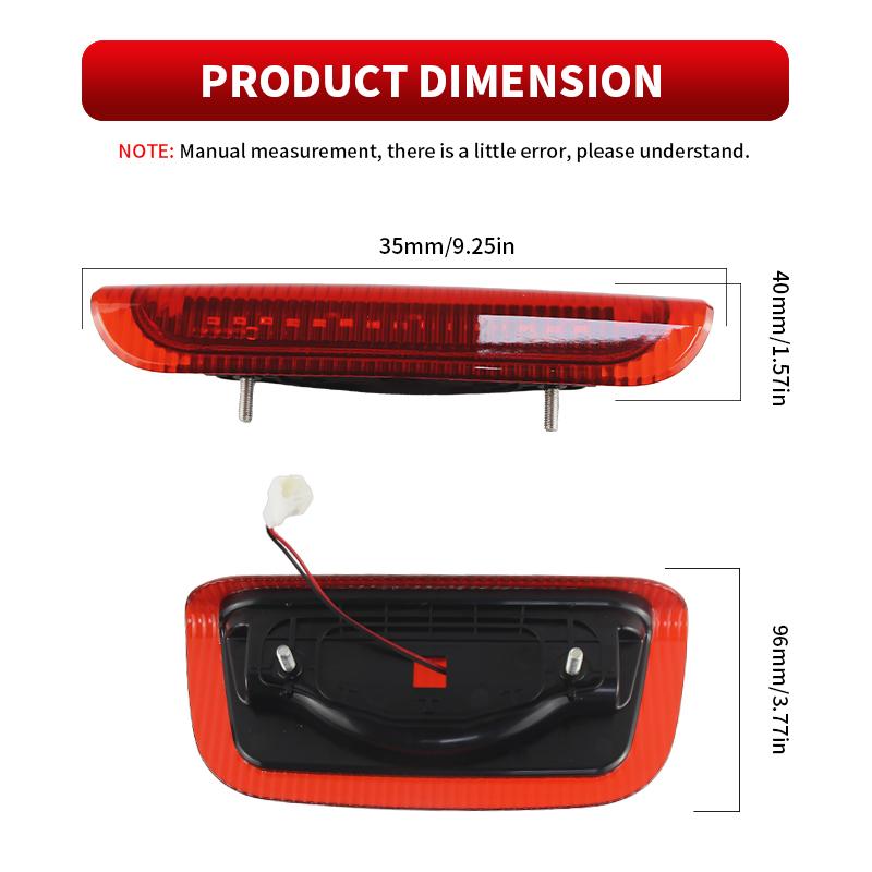 1PC LED High Mount Rear Third Brake Light Stop Signal Lamp Black/Red Lens For Nissan Juke 2011-2014 OEM:26590-1KA0B Accessories