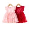 Girls' Fashionable Bow Tie Netted Chiffon Dress - Summer Children's Princess-style Dress