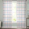 Plaid Geometric Weave Voile Sheer Curtains For Living Room Window Chiffon Tulle Curtain Kitchen Bedroom Drapes Home Decor