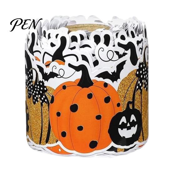 Seasonal Atmosphere Enhancers Halloween Stickers with Pumpkin And Bat Prints, Durable Coated Wall Hanging Party Supplies Paper Decals, Stylish