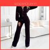 Womens Autumn Winter Hoodie Zipper Jumpsuit With Polyester Spandex For Casual Wear