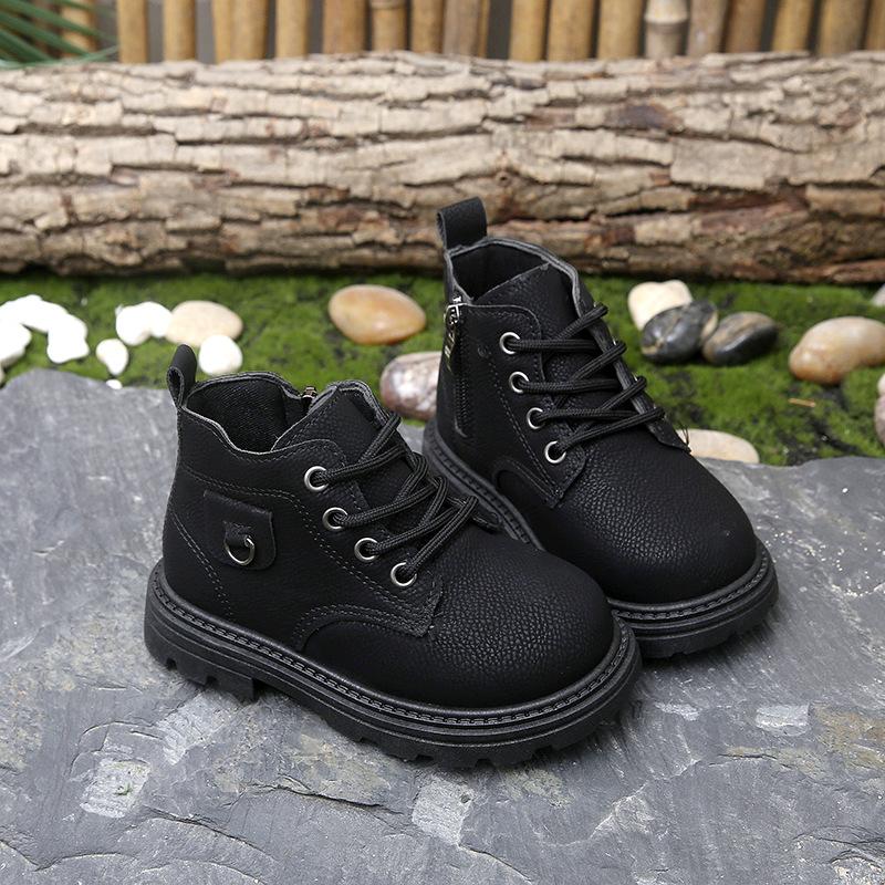 Boys Martin Boots Children's Soft-soled Leather Boots 2025 Spring and Autumn New Girls' Fashion Small Yellow Boots Baby Low Boots