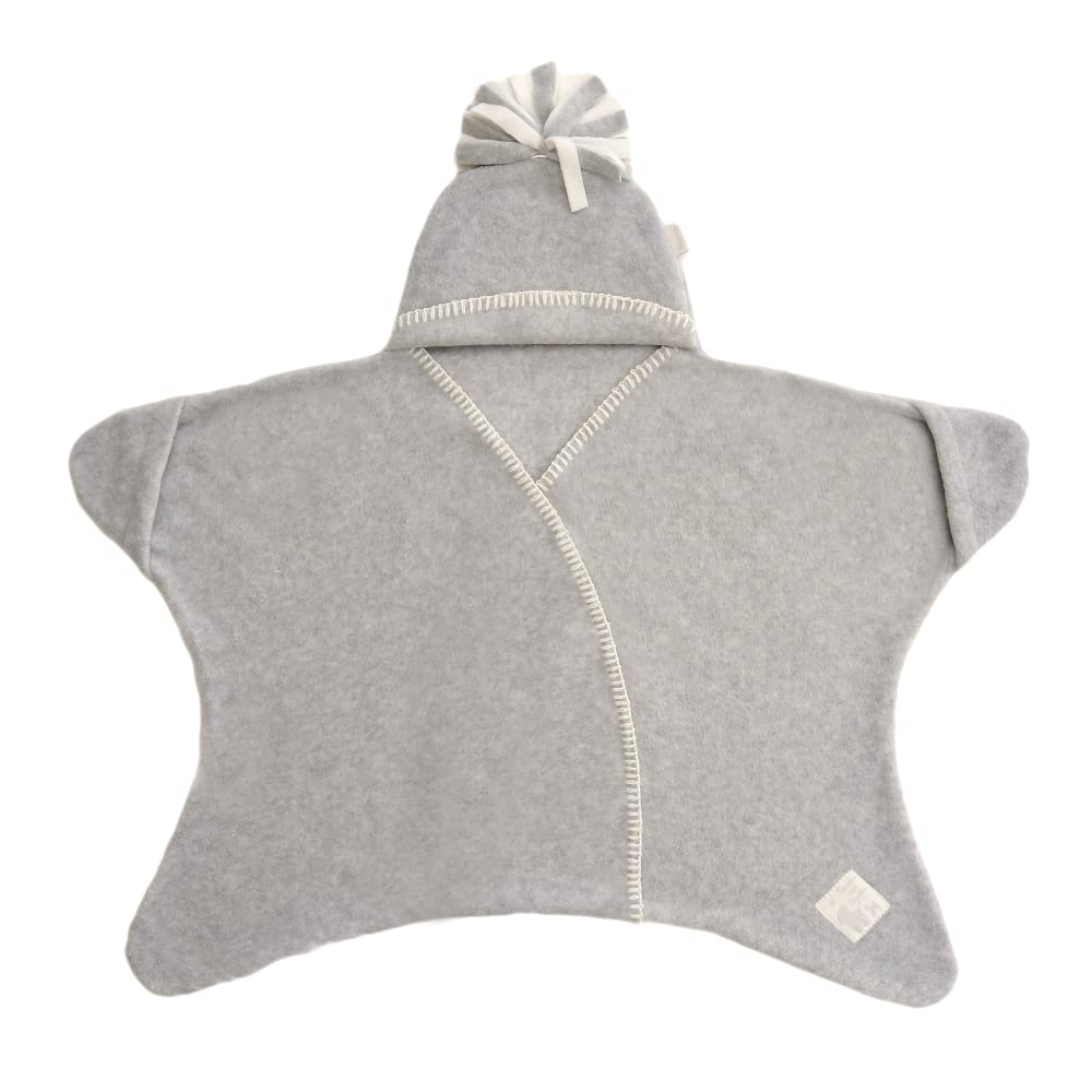 Tuppence Crumble Zavinovačka pro novorozence na zimní focení novorozenců v šedé a (Ručně vyrobeno UK) / Afghánská deka ve tvaru hvězdy, s třmenem, 0-4 měsíce,