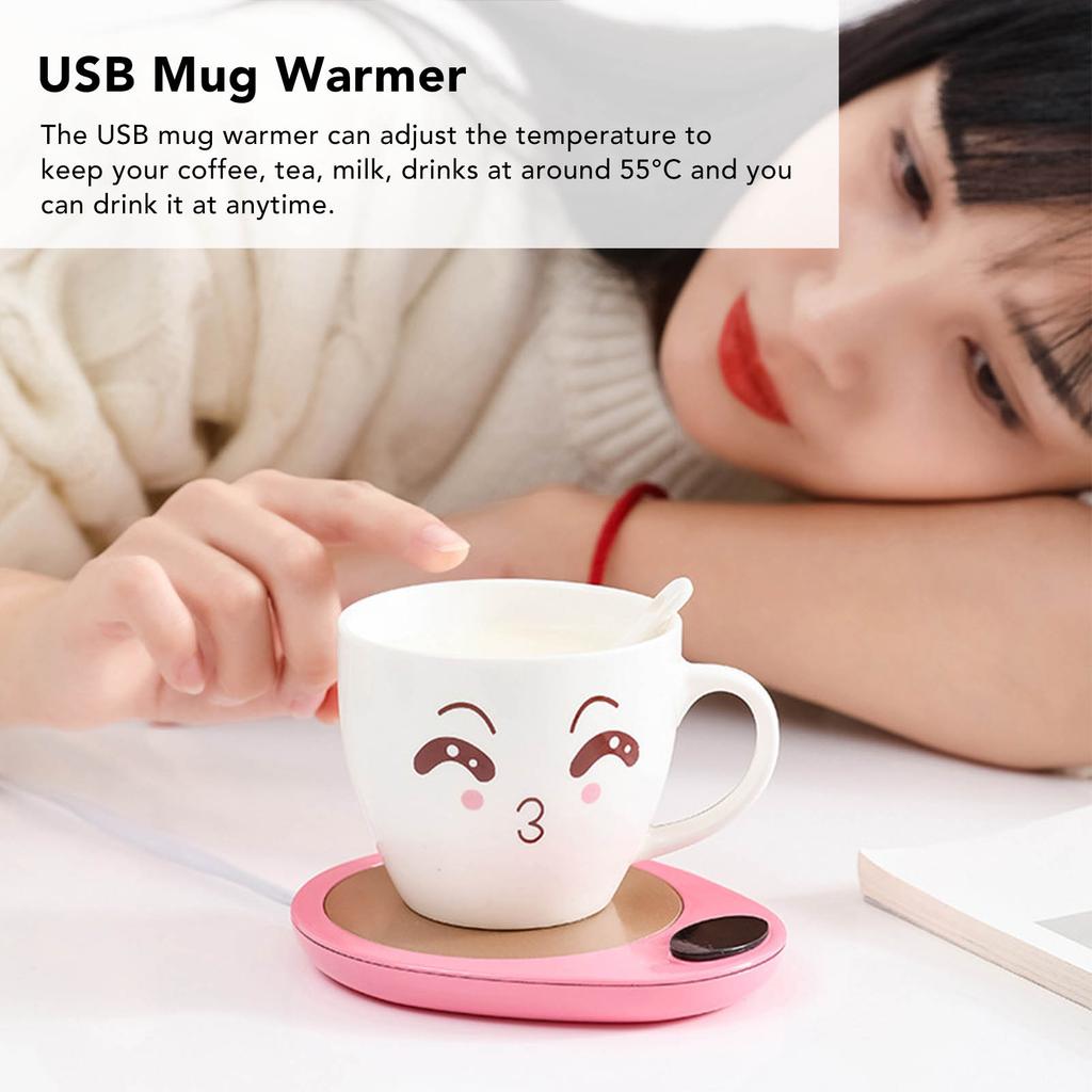 USB Підігрівач для чашки USB Підігрівач для чашки Постійна температура Водонепроникний Регульована Електрична Нагрівальна Плита для Напоїв для Керамічних Кавових Чашок