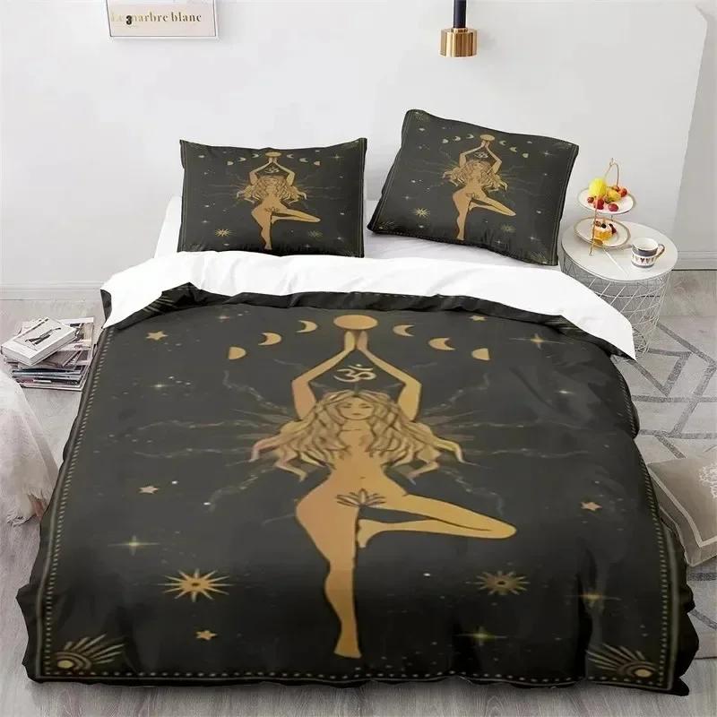

Comforter Boho Sun And Moon Mysterious Astrology Fortune-Telling Tarot Cards Comfortable Duvet Bedding Set Children Comforter (quilt)-EU Single(135*200cm)3pcs
