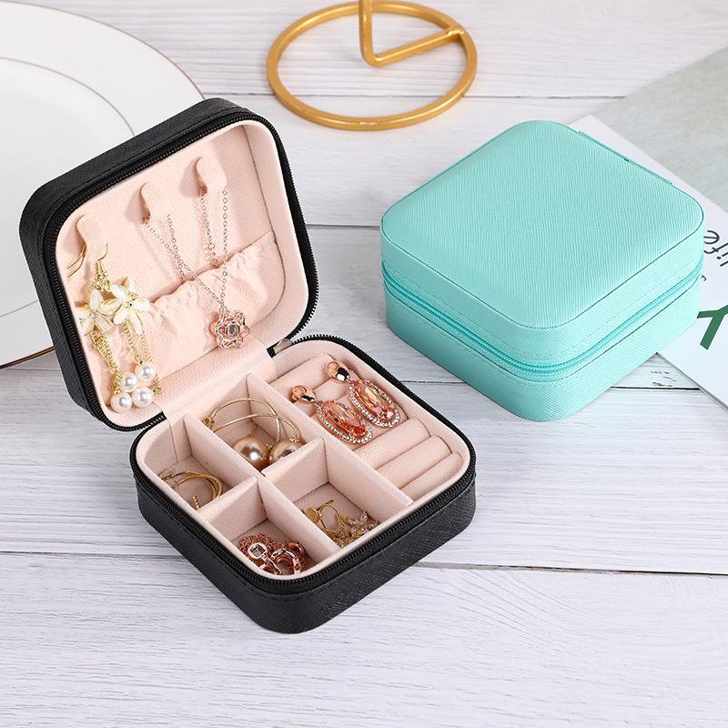Portagioie Da Viaggio Donna – Pelle PU, Mini Custodia Organizer Per Anelli, Orecchini, Collane, Bracciali, Bianco, Regalo Per Ragazze