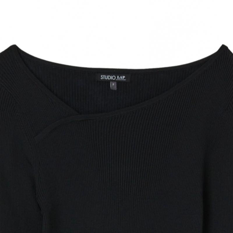 Lap Asymmetrical Slim Button Slit Knit As1kh264