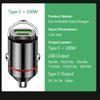 100W Dual Ports Mini USB Car Charger Super Fast Charging Aluminum Alloy Phone Charge Adapter Cigarette Socket Lighter 12-24V