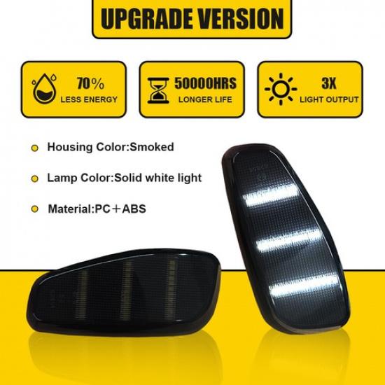 For 2015- Jeep Renegade Fender Side Marker Light Turn Signal Lamp White B