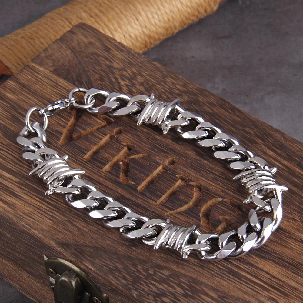 Fashion Cast Cuban Chain Male Thin Stainless Steel Bracelet and Necklace Polished Chain Four Sides Cut Boyfriend Gift