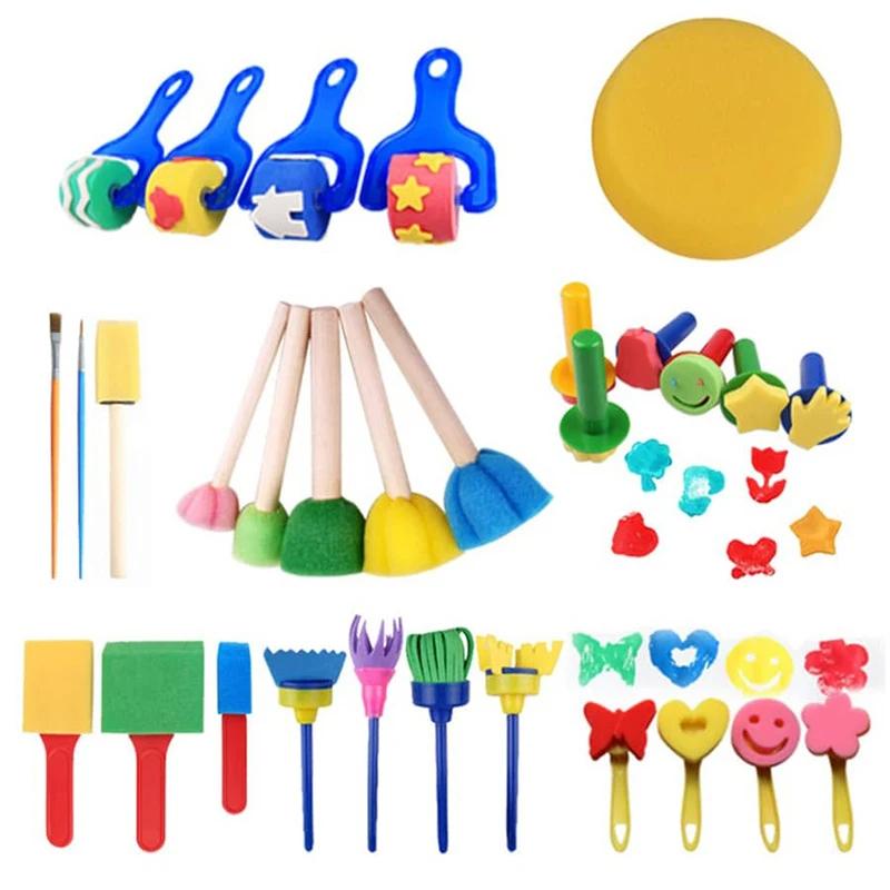 Painting Sponge Roller Brush Kits Children Drawing Toys Graffiti DIY Tool Early Education Toy Parent-child Interaction Toy TMZ