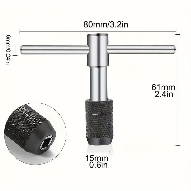 3-6mm T-shaped Tap Wrench 5pc Hand Tap M3-M8 Tapping Screwdriver Wrench Thread Tapping Hand Tool Set