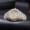 Fashion Iced Out Watches Men Luxury Full Diamond Automatic Date Clock Steel Waterproof Watch Male