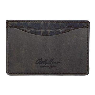 Italian Leather Pass Case Pass Case Card Case Genuine Leather Made In Japan Thin Gray [Rottano] Men's Women's