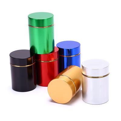 Contenedor a prueba de 70 ml, alijo de hierbas de aluminio, lata sellada de metal, tarros de té, cajas