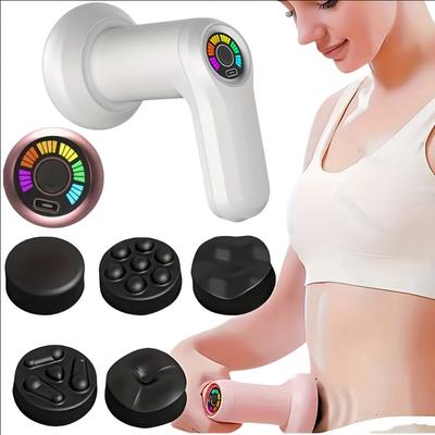 Portable Home Fat Pusher, Rechargeable Beauty Body Massager, Multifunctional Vibration Massager with 5 Massage Heads, Effectively Relax Muscles