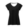 Women Summer Short Sleeve Solid Color V Neck Casual T Shirt Fashion Top