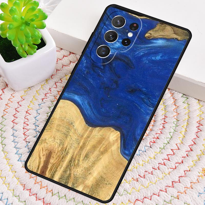 Wood Resin Glue Gel Skin TPU Phone Case For Samsung Galaxy Note 10 Pro S26 S25 S24 S23 S22 Ultra Plus S21 FE S20 Cover