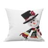 2022 New Christmas Snowman Peach Skin Pillow Case Cute Cartoon Waist Pad Back  Home Decoration