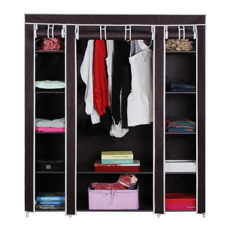 New Design Portable Closet Wardrobe Clothes Rack Storage Organizer Shelf Durable