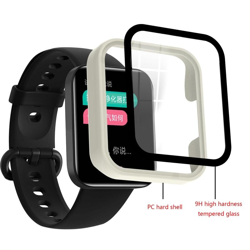 Passend für Redmi Watch 2 Gehäuse Hülle Gehärtete Folie Displayschutz Stoßfest Einteilig für Schale für Smartwatch Co