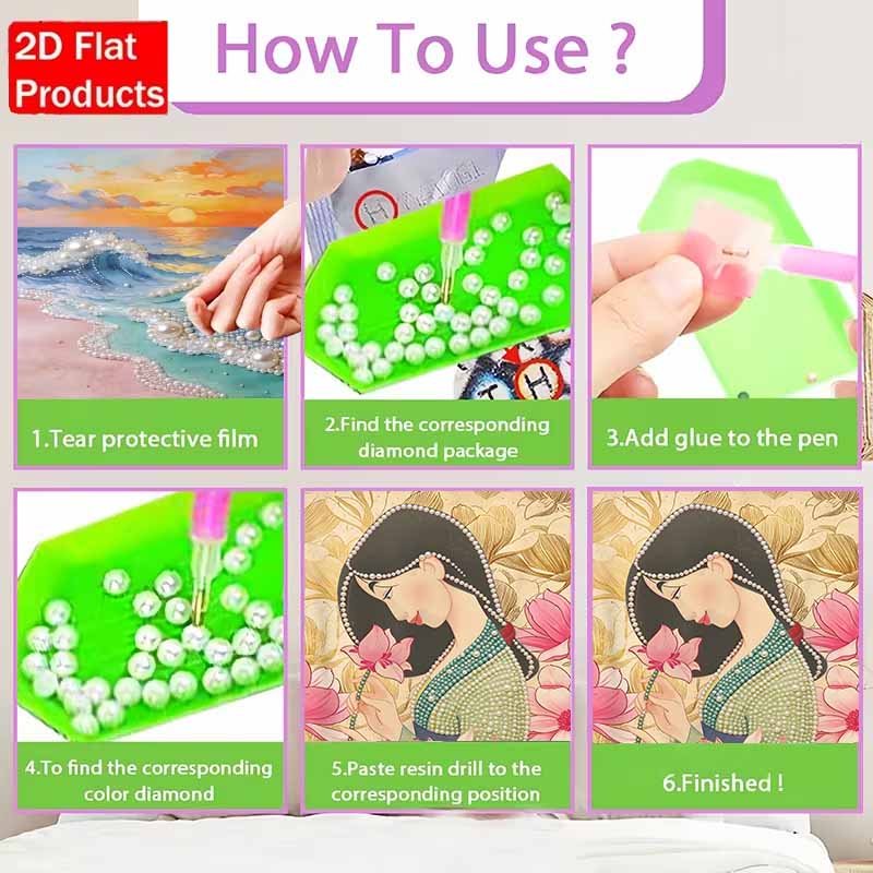 Disney Pearl Painting Mulan Portrait for Beginners and Adults, DIY Pearl Diamond Art Painting Kit for Home Wall Decor Gifts