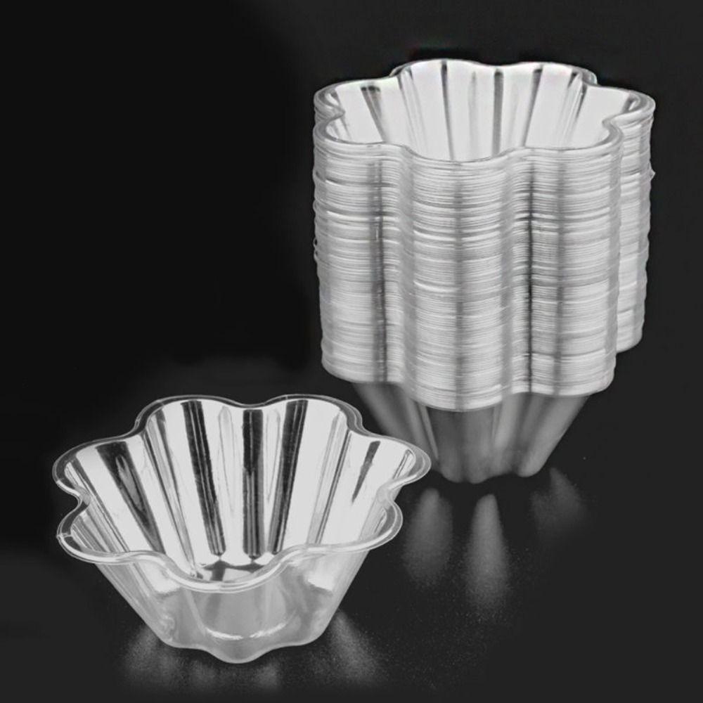 

50 шт. Пластиковые стаканчики для мороженого в форме цветка, прозрачные десертные сервировочные стаканчики, миски для мороженого, йогурт 300ml прозрачный