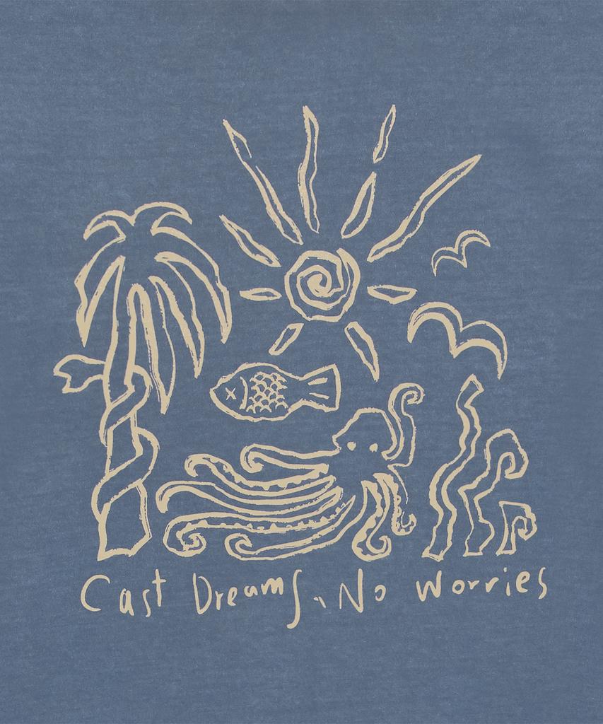 Sseleupe Cast Dream No Warris Pigment Short Sleeve T-Shirt Light Blue