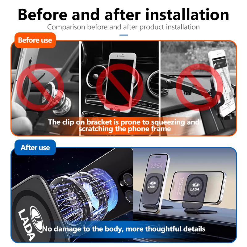 For Lada Mobile Phone Holder Stand Folding thin magnetic Car Phone Holder Largus Priora Vesta Niva Samara Kalina Xray Granta HH45