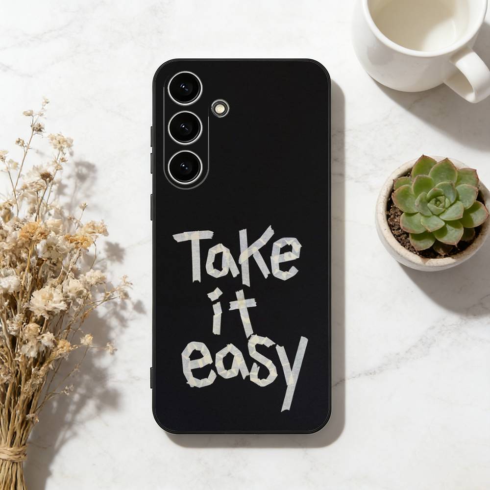 

Handwritten Quote Art Phone Case For Samsung Galaxy A73,A72,A71,A70,A53,A52,A51,Others Soft Black Cover Samsung a71 5g