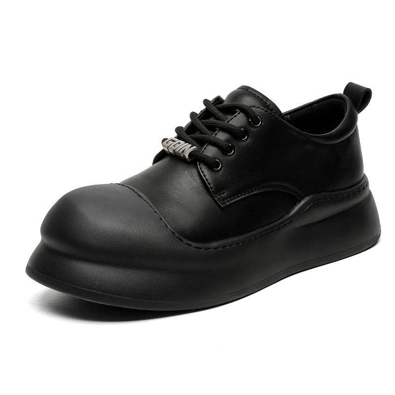 

3687 casual board shoes for men and women couples new versatile platform low-top shoes student ugly cute niche leather shoes 44-Male code