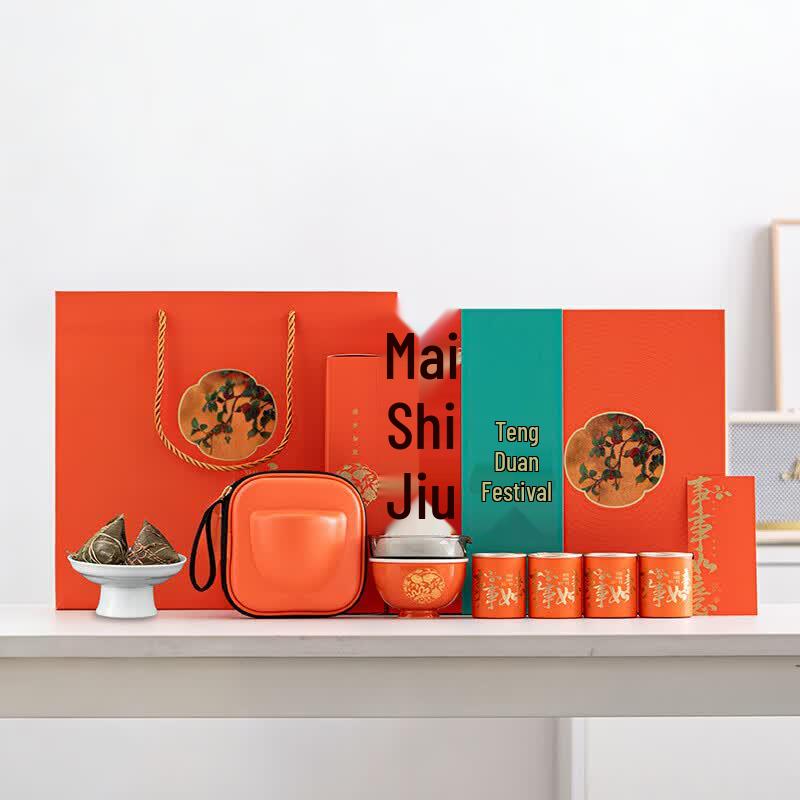 Chinese Fortune Ceramic Tea Set Gift Box
