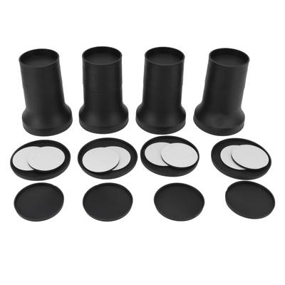 4 Stück Runde Möbelheber mit Gummi-Rutschpads Kunststoff Bett- und Möbelhöher-Set