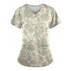 V-Neck Work Clothes Unisex Pet Grooming Uniforms Institutions Beauty Salon Scrubs Tops Scrubs Tops Spa Uniforms Print Shirt A50
