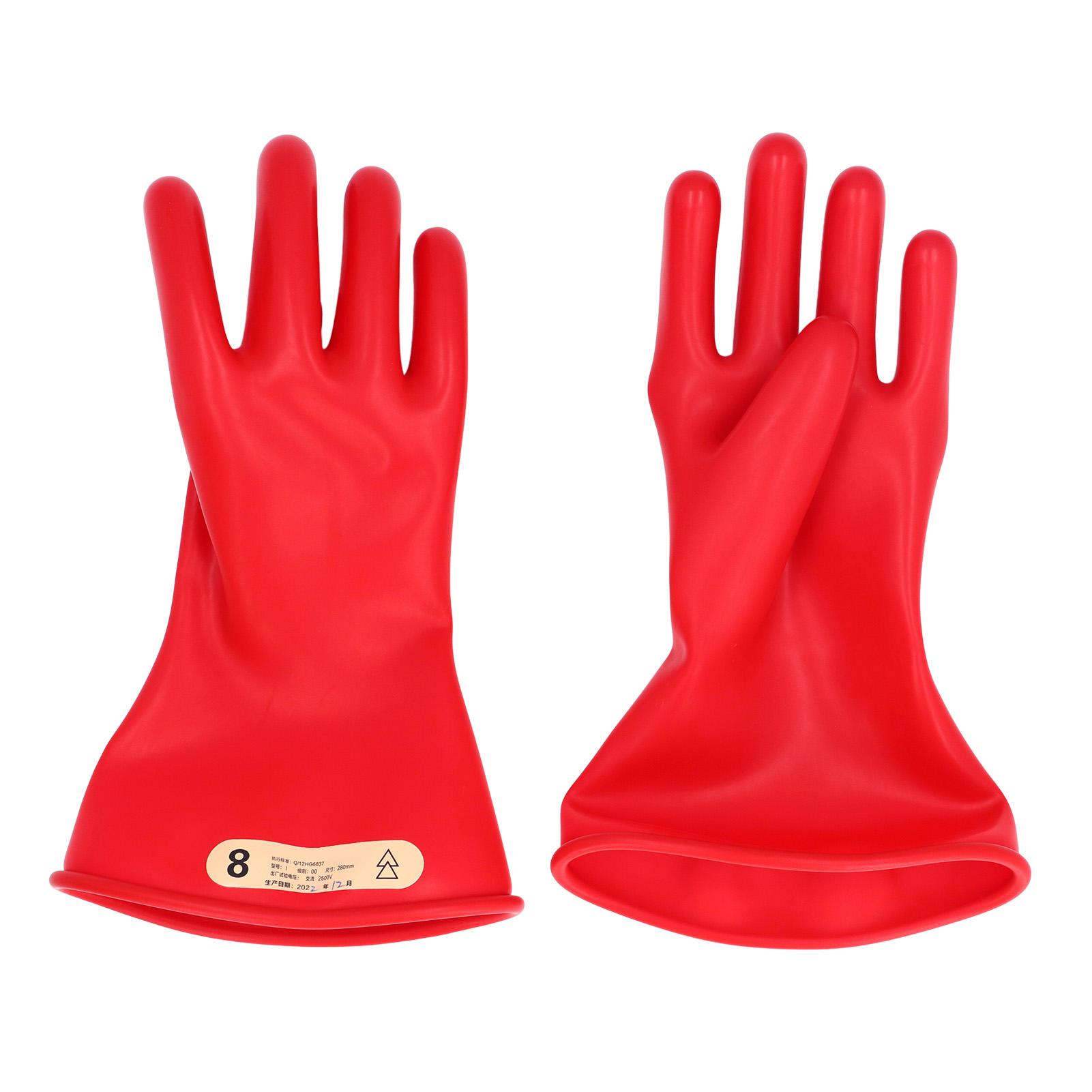 Изолированные перчатки электрика 2,5 кВ Универсальные Повышенная безопасность Латексные для линейщиков Высоковольтные защитные перчатки для электрических работ