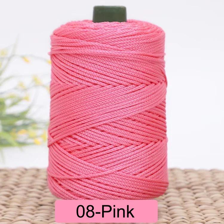 3mm farbiges gedrehtes gewebtes Seil, Hohlfaden-Handwerk Polyester Makramee-Seil, Schwarzes Garn zum Häkeln, Häkelgarn für Stricker