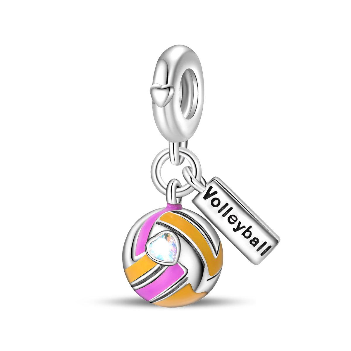 Летний отпуск 2026 Ветер Солнце Пляж Замок Спорт Бусины Подвеска DIY Украшения Браслет Аксессуары 925 Серебро