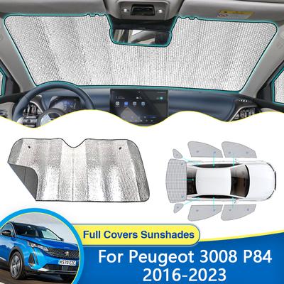 Osłona okna dla Peugeot 3008 MK2 P84 2016 ~ 2023 osłony przeciwsłoneczne osłona przeciwsłoneczna ochrona UV odporne na słońce zasłony przednie szyby samochodu