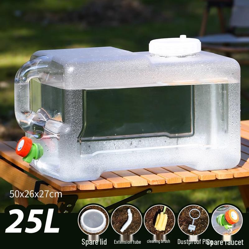 Großer transparenter Outdoor-Wassertank mit Hahn für Auto Reisen und Selbstfahrertouren.