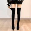 New Style Women's Winter Fashion Pointed Toe Women Long Over The Knee Boots Night Club High Heels Party Stripper Female Shoes