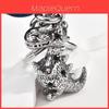 Dinosaur Keychain Metal Pendant With Electroplated Finish For Fashion Accessories