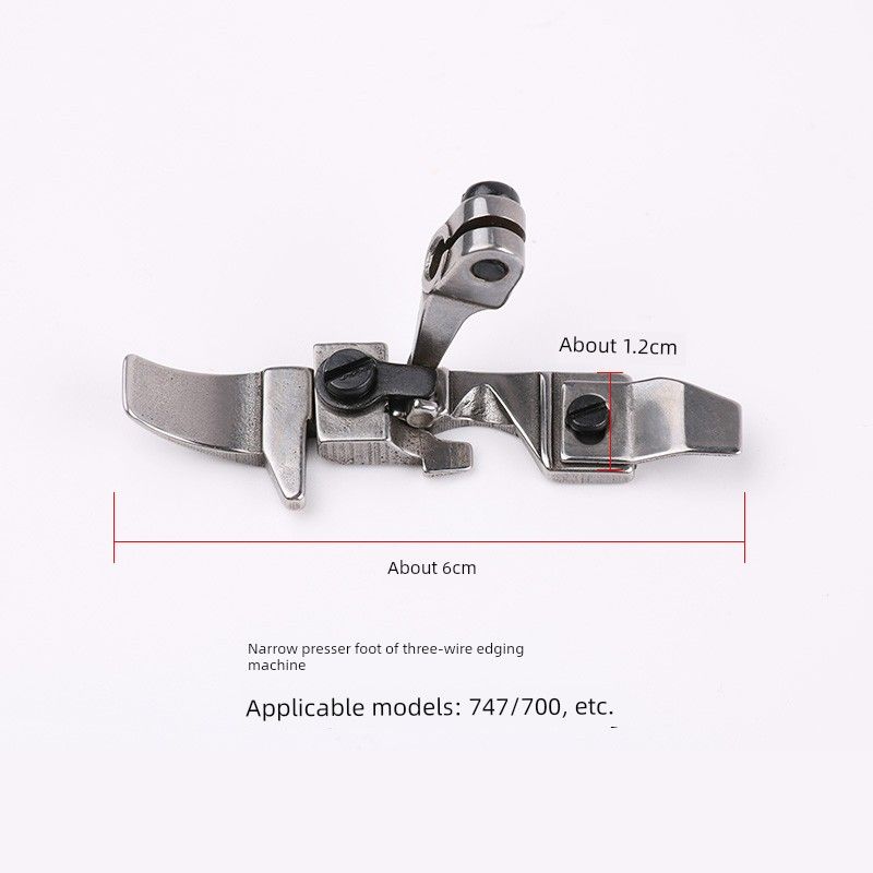 High Quality Pegasus 700 Silver Arrow 747 Overlock Machine Three-Line Four-Line Narrow Upper Zipper Tight Edge Presser Foot Sewing Machine Accessories 700/747 Narrow Three-Line Presser Foot