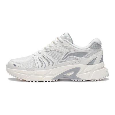 Li Ning Shiguang Durable Breathable Low-Top Running Shoes Women Sneakers White Gray ARXT006-3