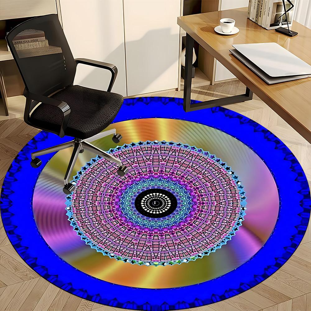 1PC Mandala Pattern Chair Carpet for Office, Indoor Non-Slip Washable Carpet, Soft Comfortable Mat For Office Room yy250930311